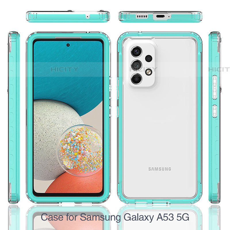 Samsung Galaxy A53 5G用360度 フルカバー ハイブリットバンパーケース クリア透明 プラスチック カバー JX1 サムスン 