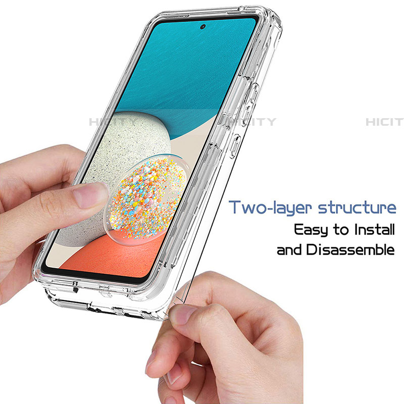Samsung Galaxy A53 5G用前面と背面 360度 フルカバー 極薄ソフトケース シリコンケース 耐衝撃 全面保護 バンパー 勾配色 透明 サムスン 