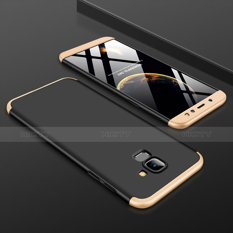 Samsung Galaxy A6 (2018) Dual SIM用ハードケース プラスチック 質感もマット 前面と背面 360度 フルカバー サムスン ゴールド・ブラック