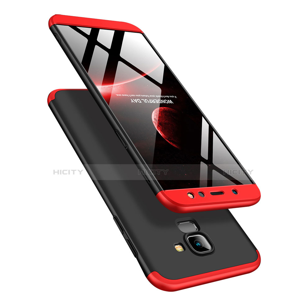 Samsung Galaxy A6 (2018) Dual SIM用ハードケース プラスチック 質感もマット 前面と背面 360度 フルカバー サムスン レッド・ブラック