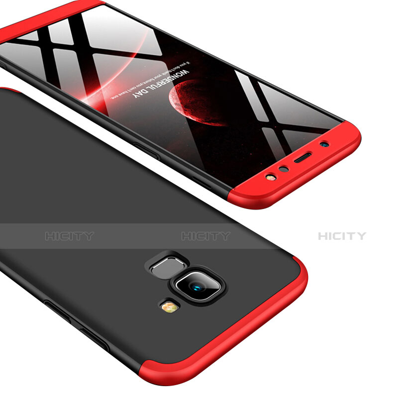 Samsung Galaxy A6 (2018) Dual SIM用ハードケース プラスチック 質感もマット 前面と背面 360度 フルカバー サムスン レッド・ブラック
