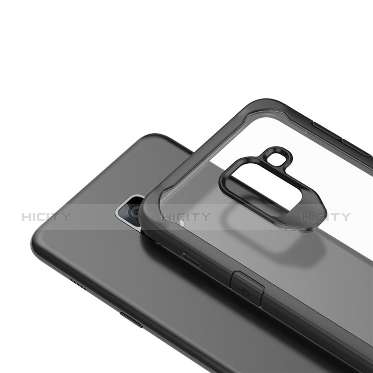 Samsung Galaxy A6 (2018) Dual SIM用ハイブリットバンパーケース クリア透明 プラスチック 鏡面 カバー サムスン 