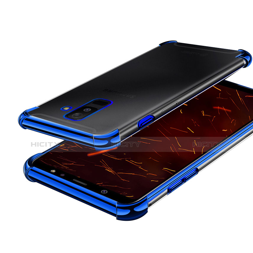 Samsung Galaxy A6 Plus (2018)用極薄ソフトケース シリコンケース 耐衝撃 全面保護 クリア透明 H01 サムスン ネイビー