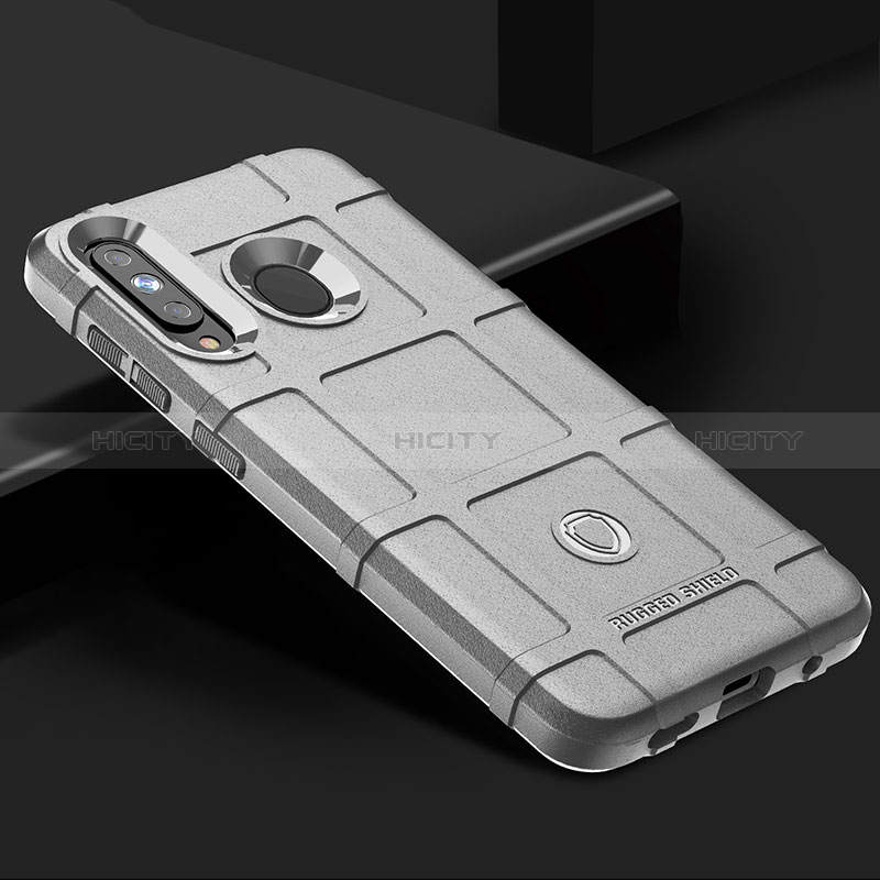 Samsung Galaxy A60用360度 フルカバー極薄ソフトケース シリコンケース 耐衝撃 全面保護 バンパー J02S サムスン グレー