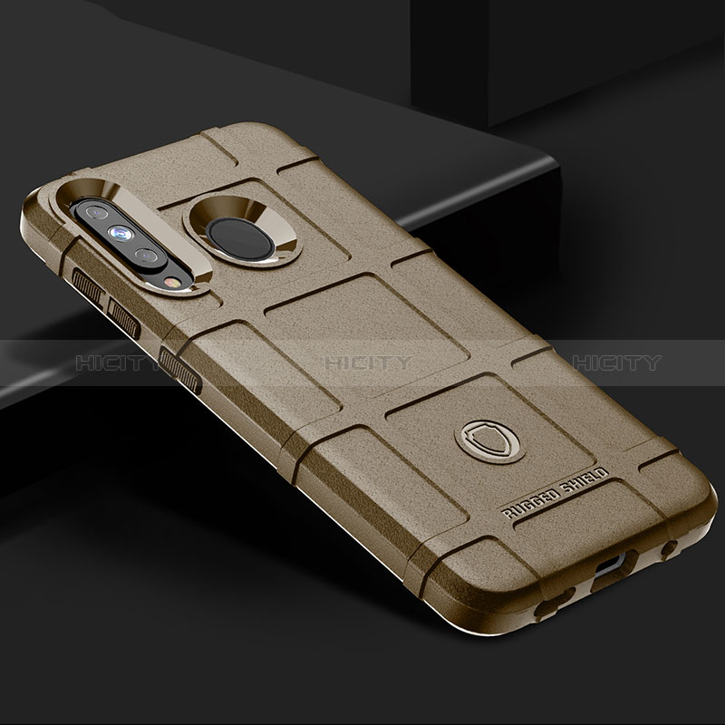 Samsung Galaxy A60用360度 フルカバー極薄ソフトケース シリコンケース 耐衝撃 全面保護 バンパー J02S サムスン ブラウン
