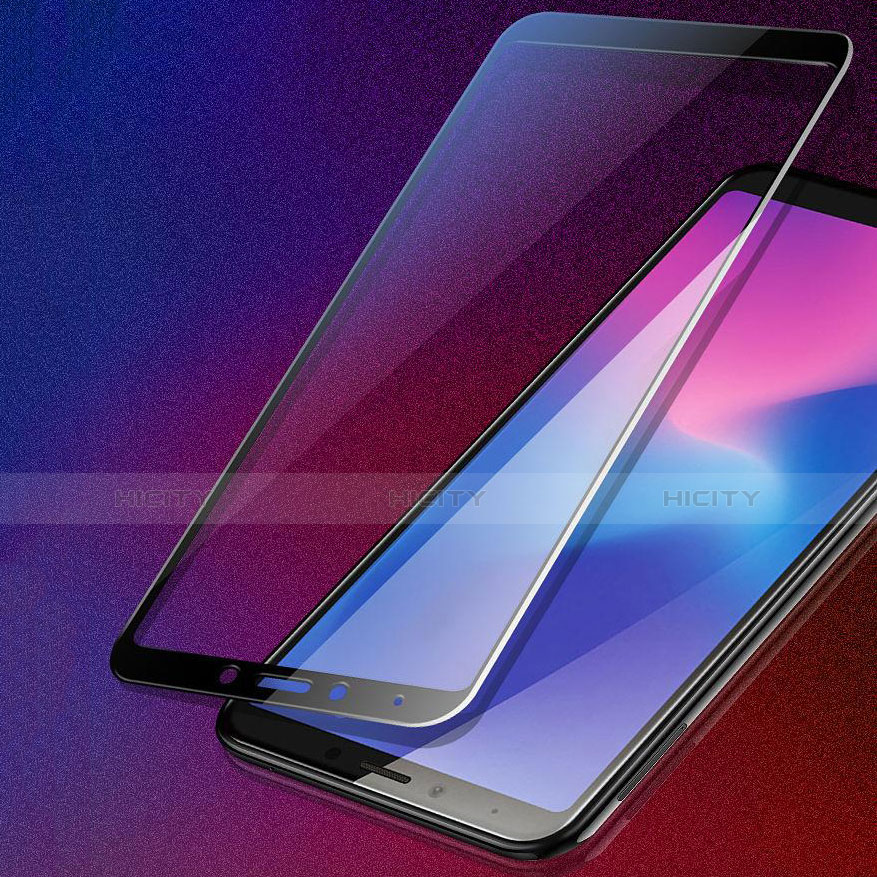 Samsung Galaxy A6s用強化ガラス フル液晶保護フィルム サムスン ブラック