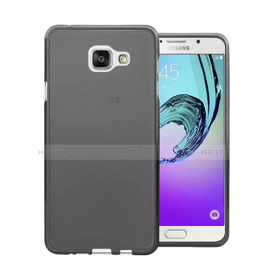 Samsung Galaxy A7 (2016) A7100用極薄ソフトケース シリコンケース 耐衝撃 全面保護 クリア透明 サムスン ブラック