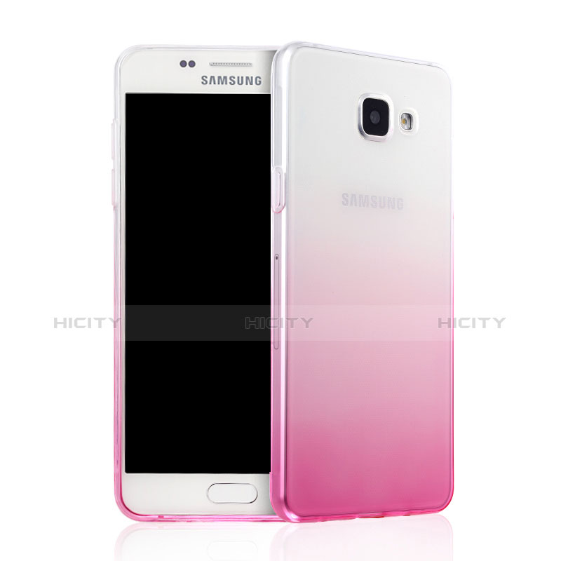 Samsung Galaxy A7 (2016) A7100用極薄ソフトケース グラデーション 勾配色 クリア透明 サムスン ピンク