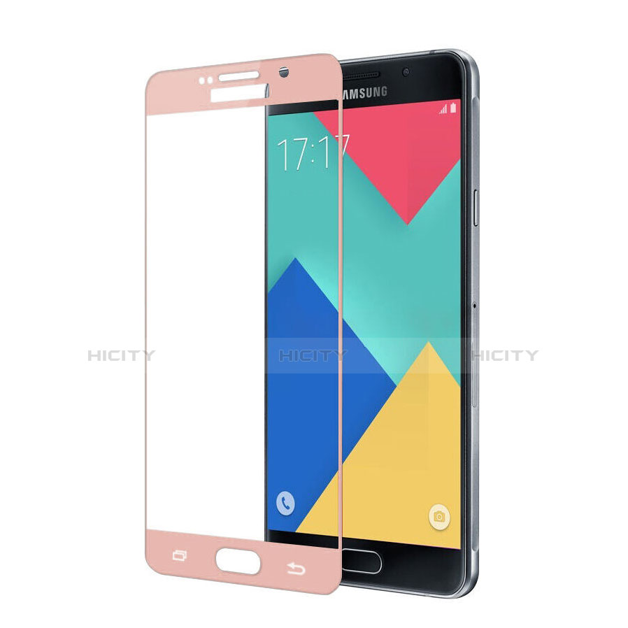 Samsung Galaxy A7 (2016) A7100用強化ガラス フル液晶保護フィルム サムスン ローズゴールド