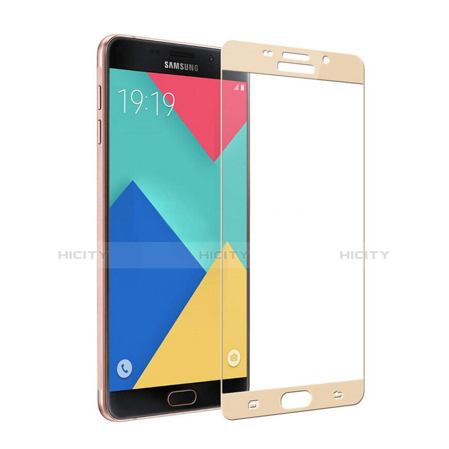 Samsung Galaxy A7 (2016) A7100用強化ガラス フル液晶保護フィルム サムスン ゴールド