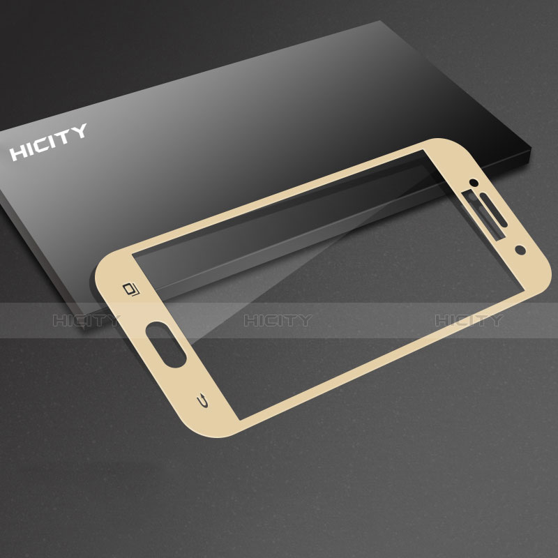 Samsung Galaxy A7 (2017) A720F用強化ガラス フル液晶保護フィルム サムスン ゴールド