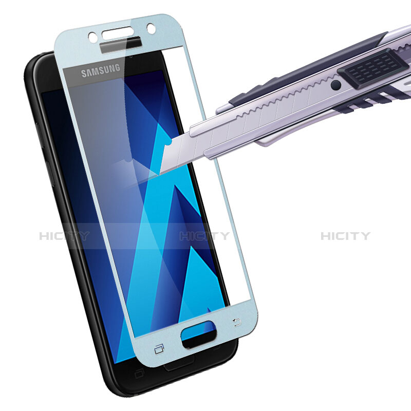Samsung Galaxy A7 (2017) A720F用強化ガラス フル液晶保護フィルム F03 サムスン ネイビー
