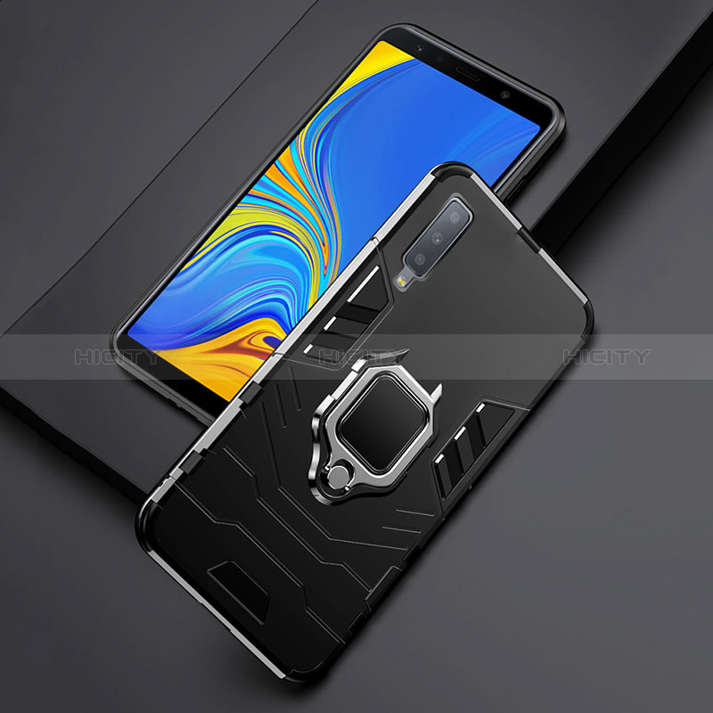 Samsung Galaxy A7 (2018) A750用ハイブリットバンパーケース プラスチック アンド指輪 マグネット式 サムスン 