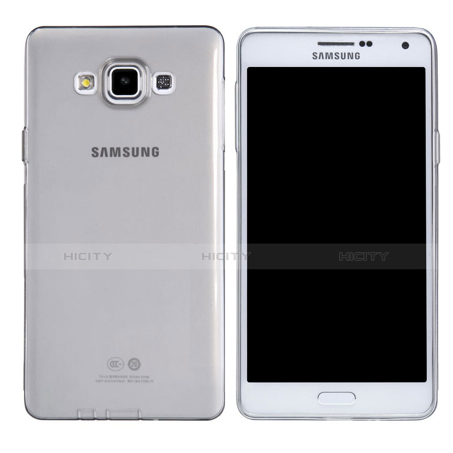 Samsung Galaxy A7 Duos SM-A700F A700FD用極薄ソフトケース シリコンケース 耐衝撃 全面保護 クリア透明 T03 サムスン クリア