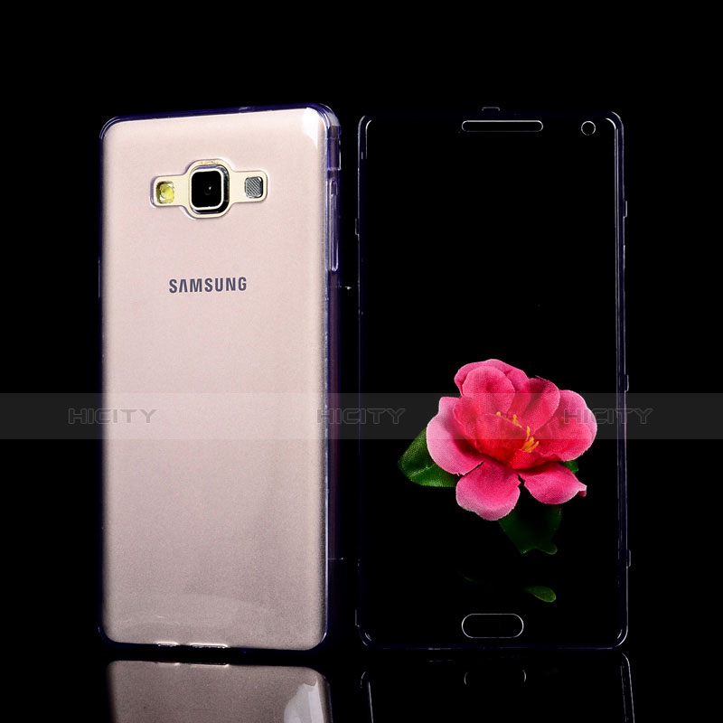Samsung Galaxy A7 SM-A700用ソフトケース フルカバー クリア透明 サムスン パープル