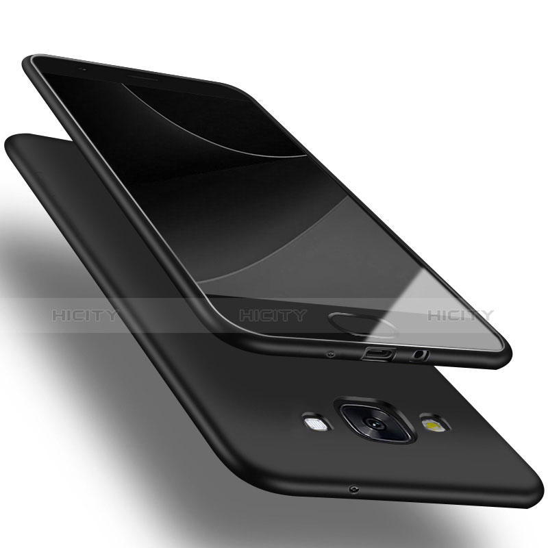 Samsung Galaxy A7 SM-A700用シリコンケース ソフトタッチラバー サムスン ブラック