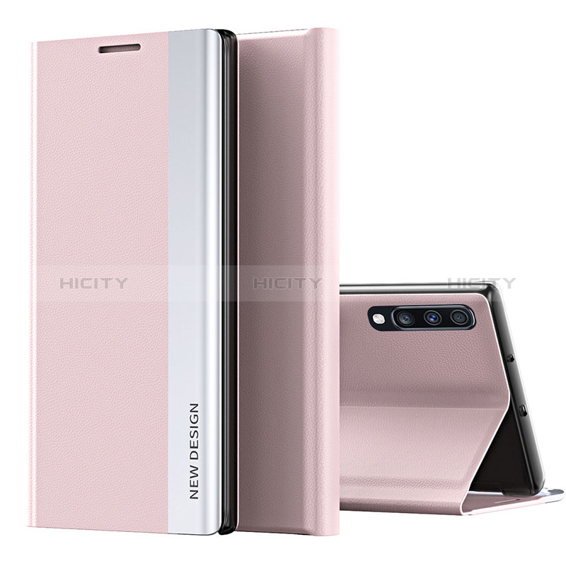 Samsung Galaxy A70用手帳型 レザーケース スタンド カバー QH1 サムスン ローズゴールド