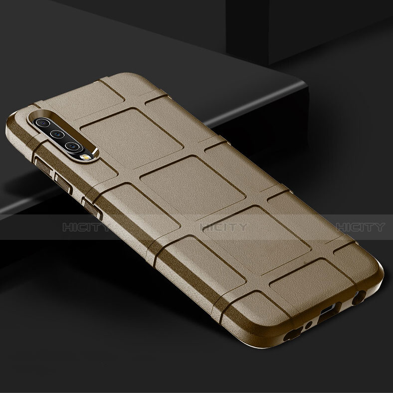 Samsung Galaxy A70用360度 フルカバー極薄ソフトケース シリコンケース 耐衝撃 全面保護 バンパー S01 サムスン ゴールド