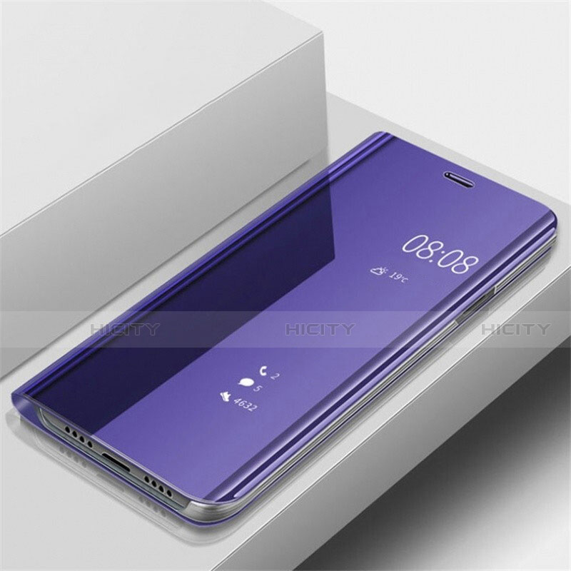 Samsung Galaxy A70用手帳型 レザーケース スタンド 鏡面 カバー サムスン パープル