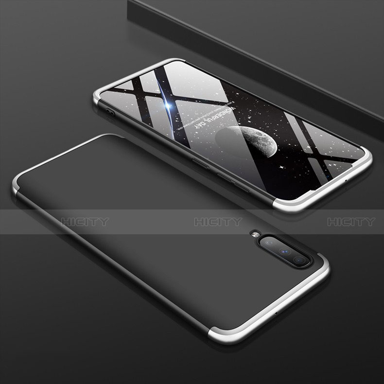 Samsung Galaxy A70用ハードケース プラスチック 質感もマット 前面と背面 360度 フルカバー サムスン シルバー