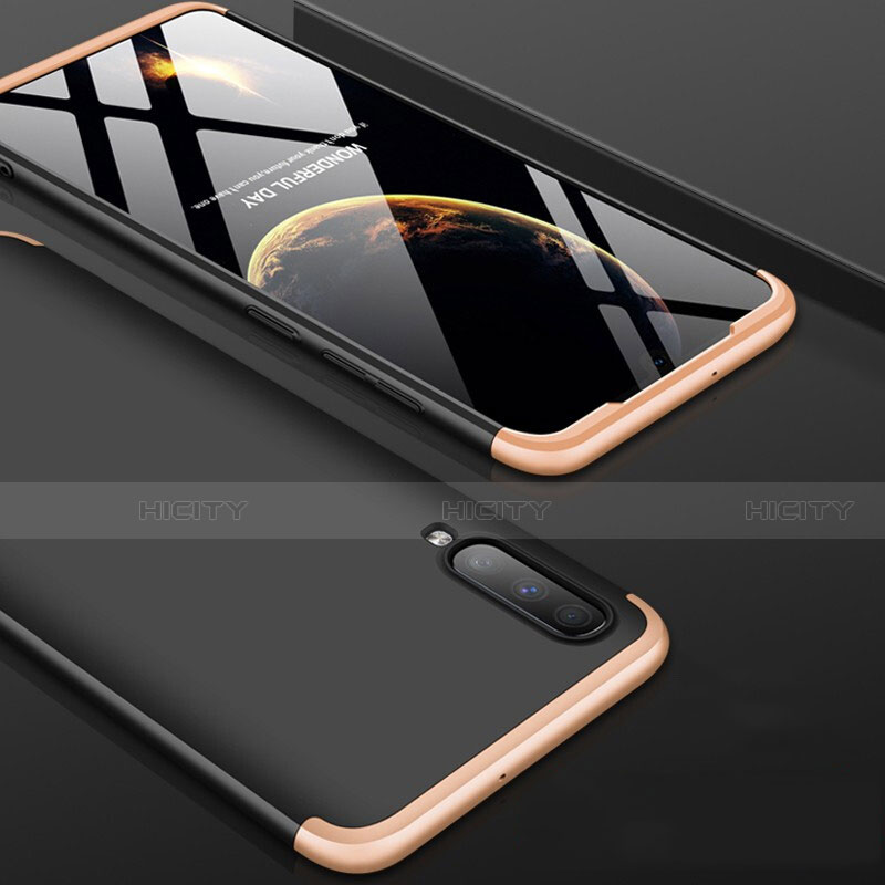 Samsung Galaxy A70用ハードケース プラスチック 質感もマット 前面と背面 360度 フルカバー サムスン ゴールド・ブラック