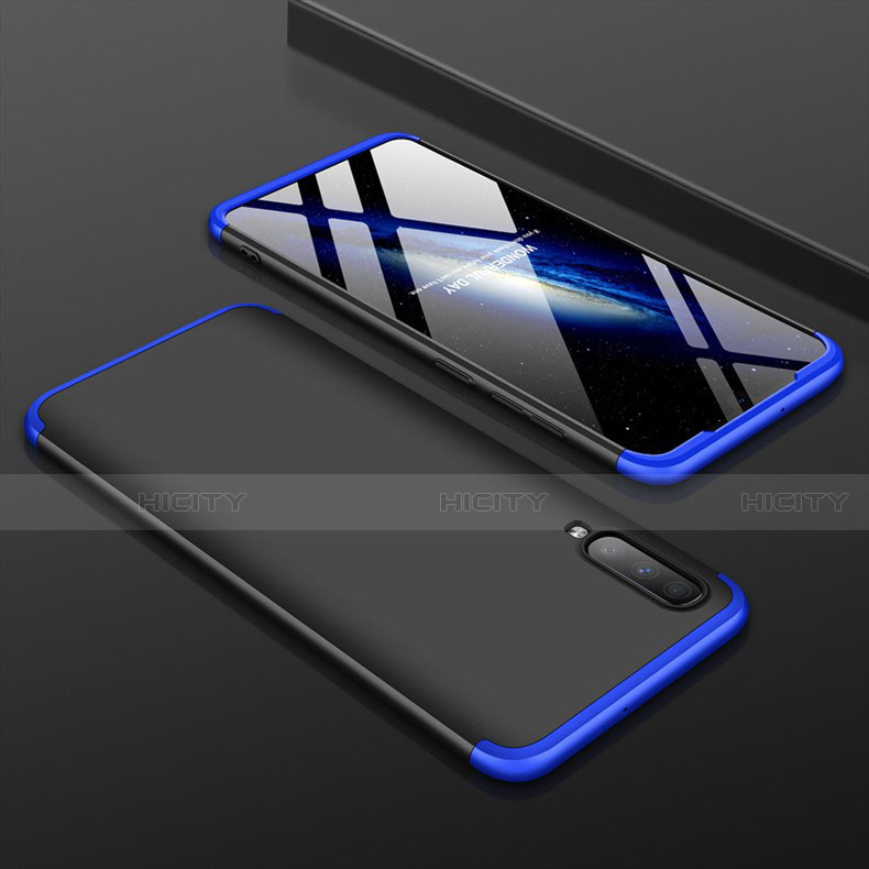Samsung Galaxy A70用ハードケース プラスチック 質感もマット 前面と背面 360度 フルカバー サムスン ネイビー・ブラック