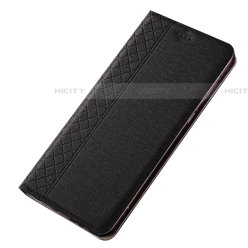 Samsung Galaxy A70用手帳型 布 スタンド H01 サムスン ブラック