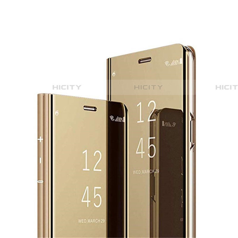 Samsung Galaxy A70用手帳型 レザーケース スタンド 鏡面 カバー M03 サムスン ゴールド