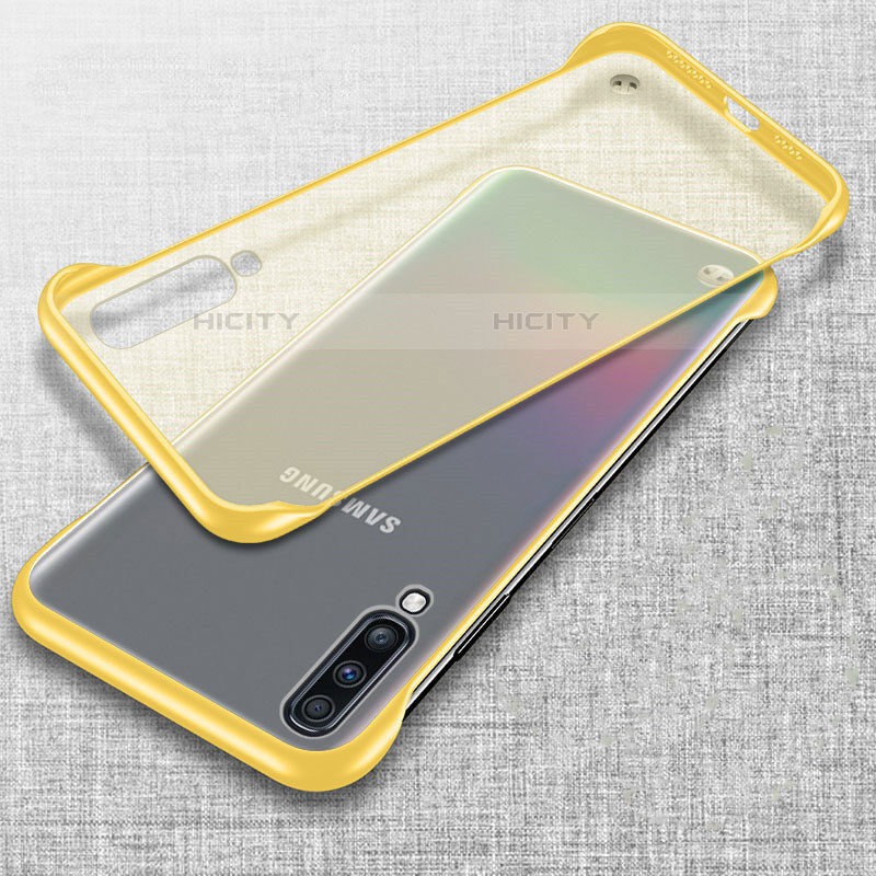 Samsung Galaxy A70用ハードカバー クリスタル クリア透明 S02 サムスン イエロー