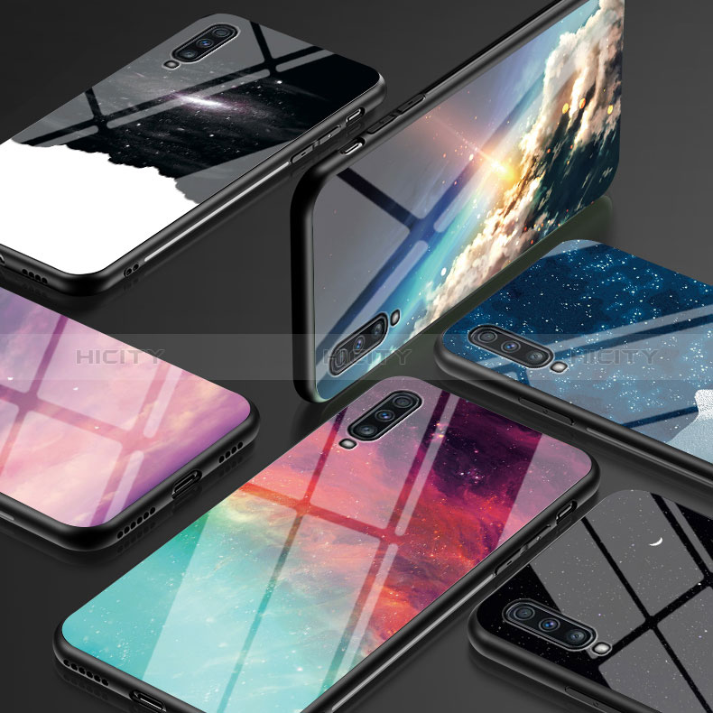 Samsung Galaxy A70用ハイブリットバンパーケース プラスチック パターン 鏡面 カバー LS1 サムスン 