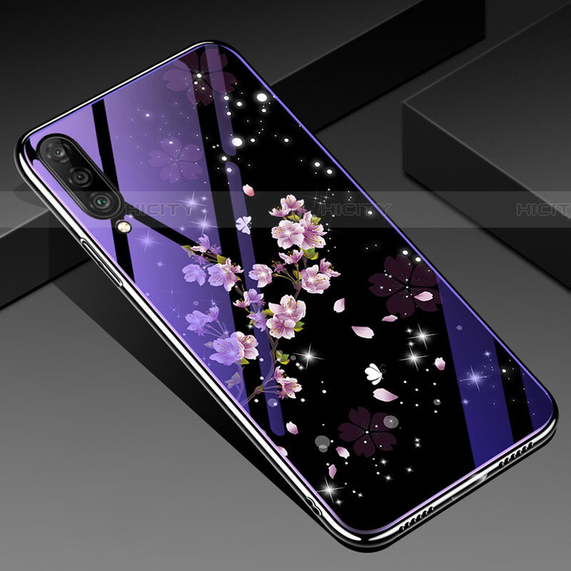 Samsung Galaxy A70用ハイブリットバンパーケース プラスチック 鏡面 花 カバー サムスン 