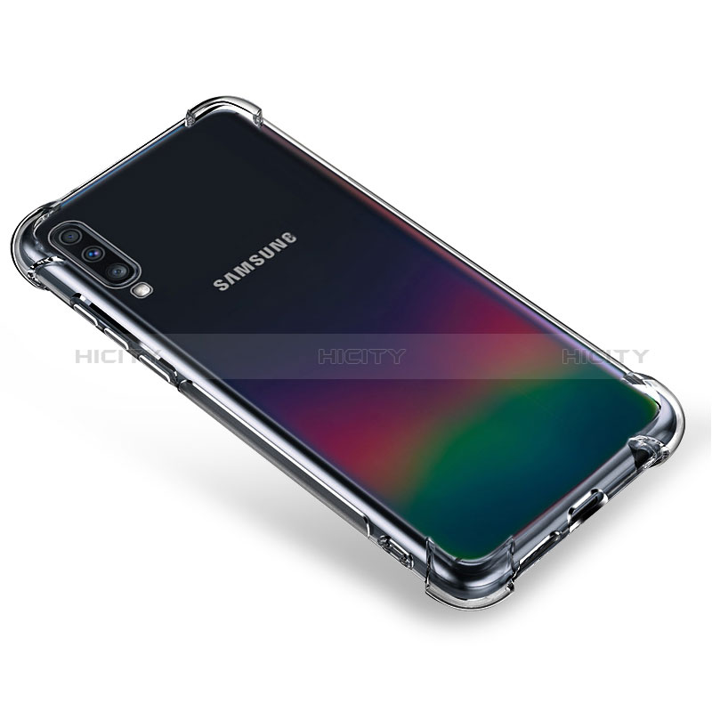 Samsung Galaxy A70S用極薄ソフトケース シリコンケース 耐衝撃 全面保護 クリア透明 T03 サムスン クリア