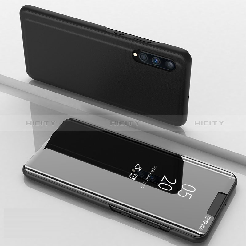 Samsung Galaxy A70S用手帳型 レザーケース スタンド 鏡面 カバー ZL1 サムスン ブラック