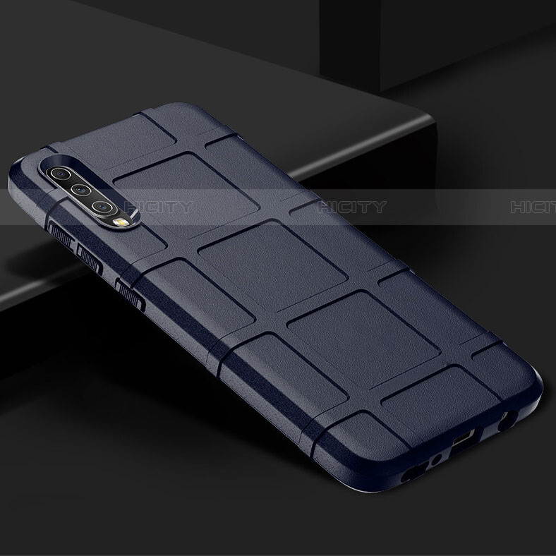 Samsung Galaxy A70S用360度 フルカバー極薄ソフトケース シリコンケース 耐衝撃 全面保護 バンパー S01 サムスン ネイビー