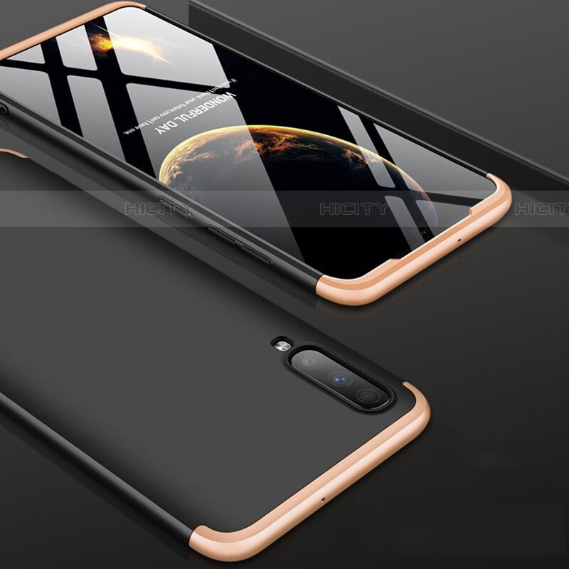 Samsung Galaxy A70S用ハードケース プラスチック 質感もマット 前面と背面 360度 フルカバー サムスン ゴールド・ブラック