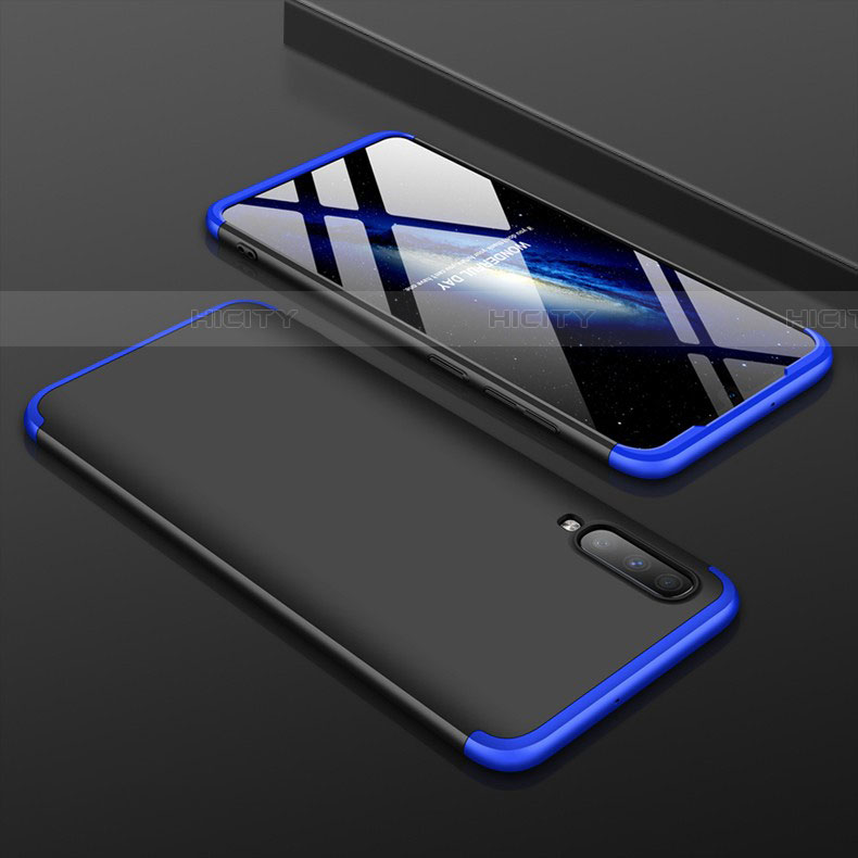 Samsung Galaxy A70S用ハードケース プラスチック 質感もマット 前面と背面 360度 フルカバー サムスン ネイビー・ブラック