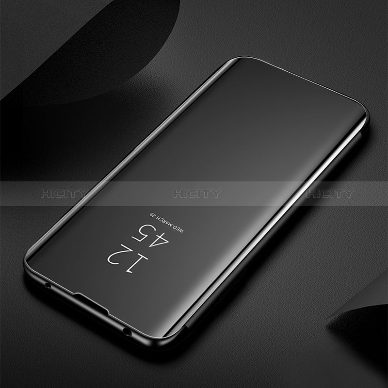 Samsung Galaxy A71 4G A715用手帳型 レザーケース スタンド 鏡面 カバー L01 サムスン ブラック