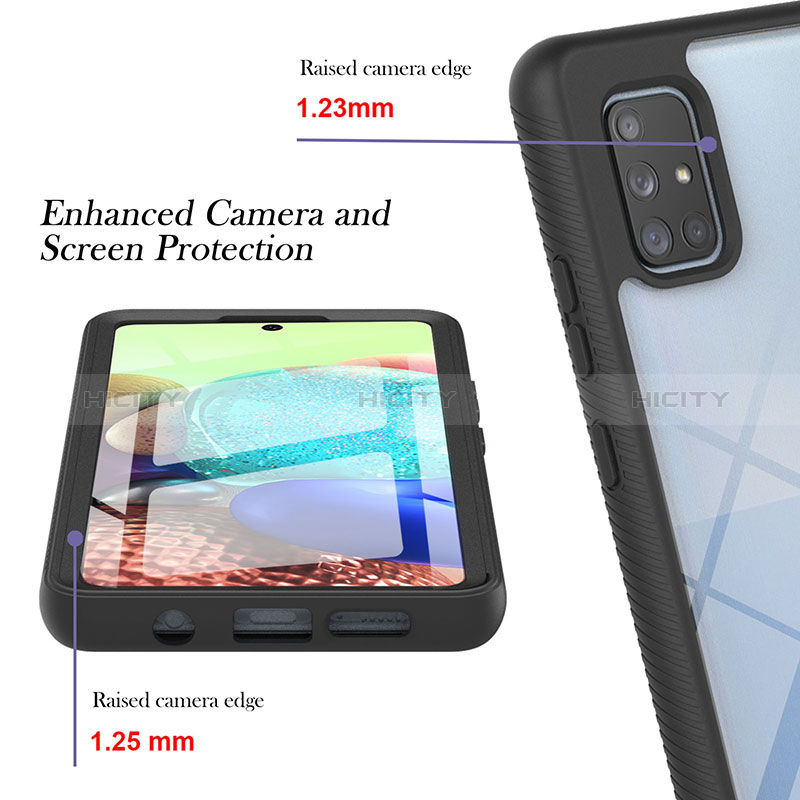 Samsung Galaxy A71 4G A715用360度 フルカバー ハイブリットバンパーケース クリア透明 プラスチック カバー YB2 サムスン 