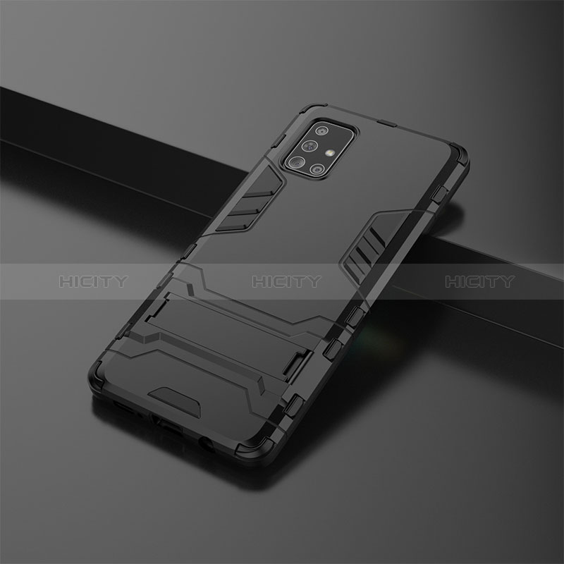Samsung Galaxy A71 4G A715用ハイブリットバンパーケース スタンド プラスチック 兼シリコーン カバー KC3 サムスン 
