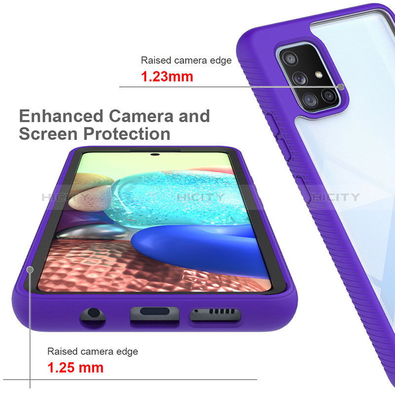 Samsung Galaxy A71 4G A715用360度 フルカバー ハイブリットバンパーケース クリア透明 プラスチック カバー ZJ3 サムスン 