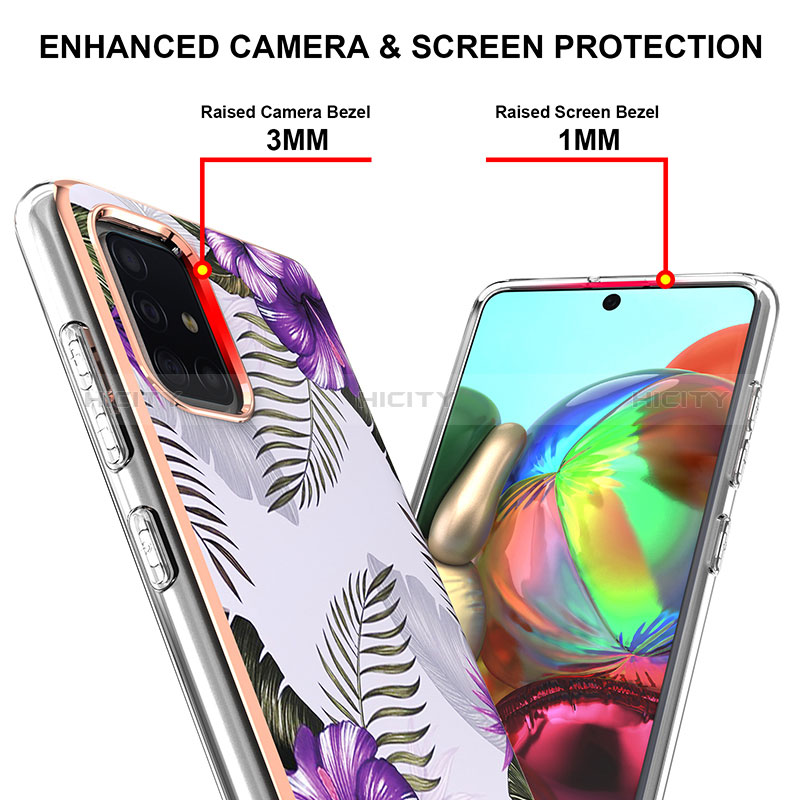 Samsung Galaxy A71 4G A715用シリコンケース ソフトタッチラバー バタフライ パターン カバー Y03B サムスン 