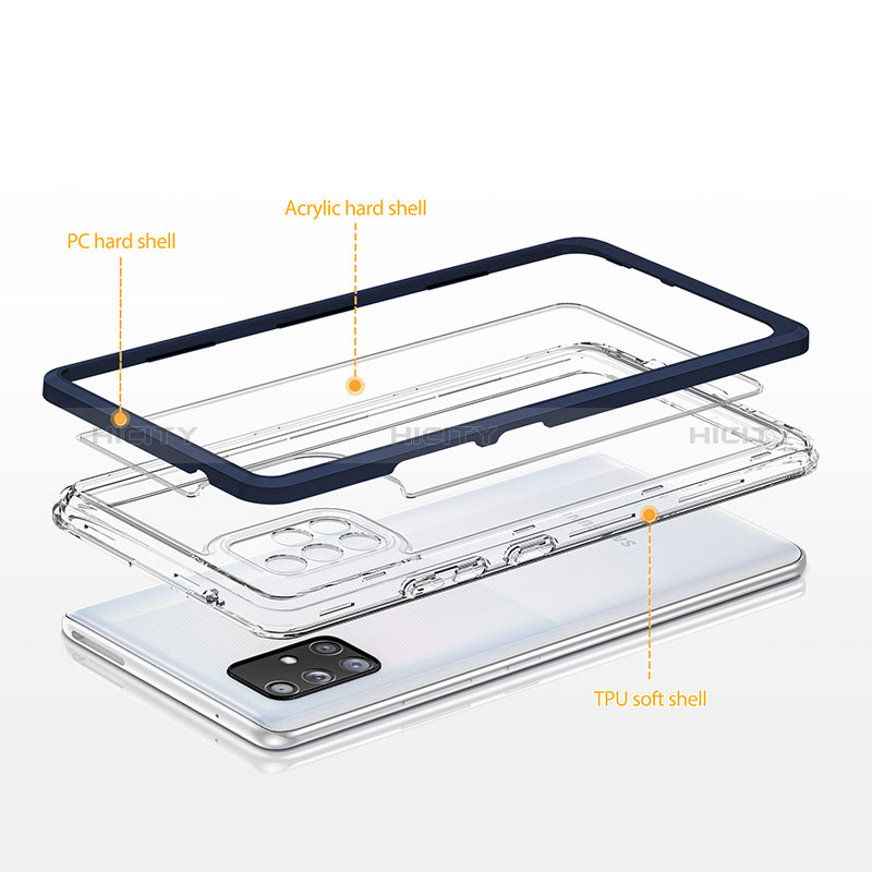 Samsung Galaxy A71 4G A715用ハイブリットバンパーケース クリア透明 プラスチック 鏡面 カバー MQ1 サムスン 