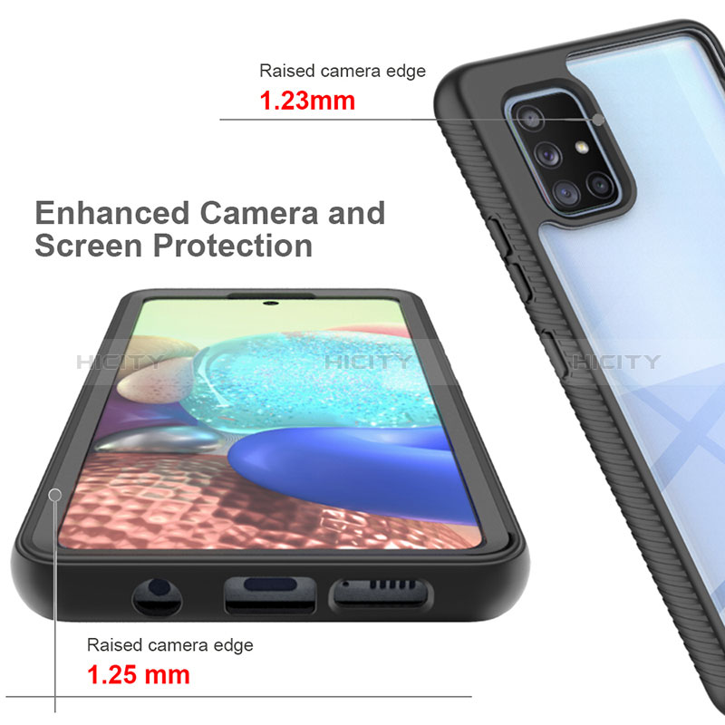 Samsung Galaxy A71 4G A715用360度 フルカバー ハイブリットバンパーケース クリア透明 プラスチック カバー ZJ1 サムスン 