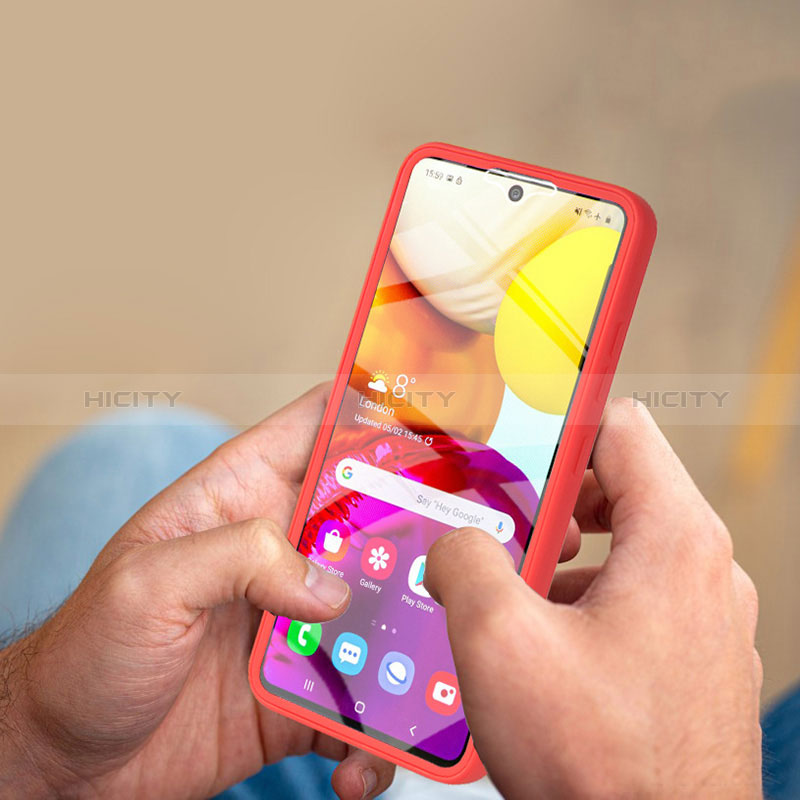 Samsung Galaxy A71 4G A715用360度 フルカバー ハイブリットバンパーケース クリア透明 プラスチック カバー MJ1 サムスン 
