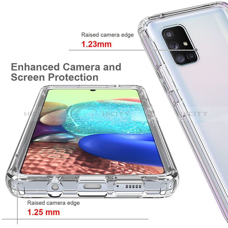 Samsung Galaxy A71 4G A715用前面と背面 360度 フルカバー 極薄ソフトケース シリコンケース 耐衝撃 全面保護 バンパー 勾配色 透明 サムスン 