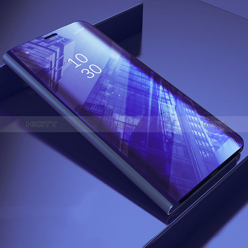 Samsung Galaxy A71 5G用手帳型 レザーケース スタンド 鏡面 カバー L04 サムスン パープル