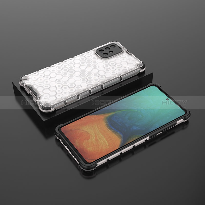 Samsung Galaxy A71 5G用360度 フルカバー ハイブリットバンパーケース クリア透明 プラスチック カバー AM2 サムスン ホワイト