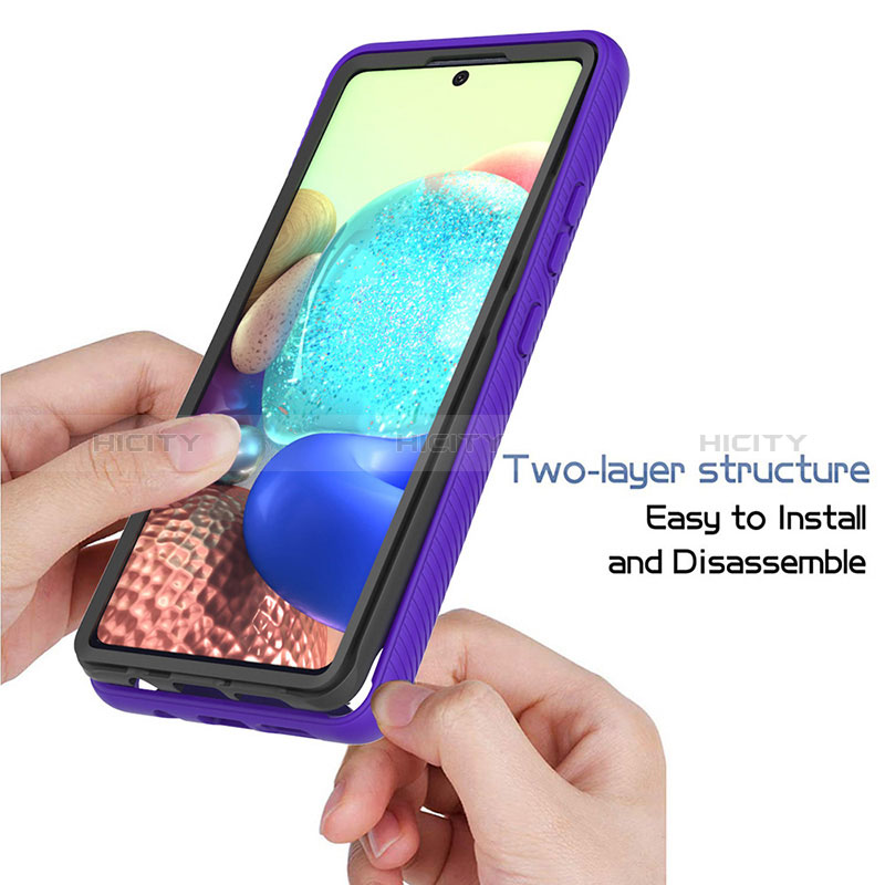 Samsung Galaxy A71 5G用360度 フルカバー ハイブリットバンパーケース クリア透明 プラスチック カバー ZJ3 サムスン 