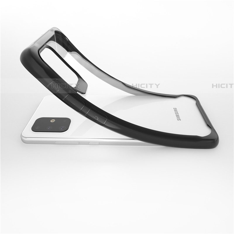 Samsung Galaxy A71 5G用ハイブリットバンパーケース クリア透明 プラスチック 鏡面 カバー サムスン 