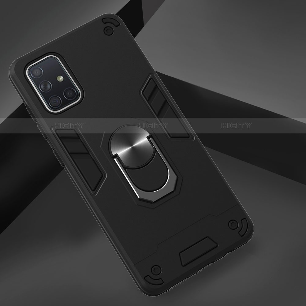 Samsung Galaxy A71 5G用ハイブリットバンパーケース プラスチック アンド指輪 マグネット式 S05 サムスン 